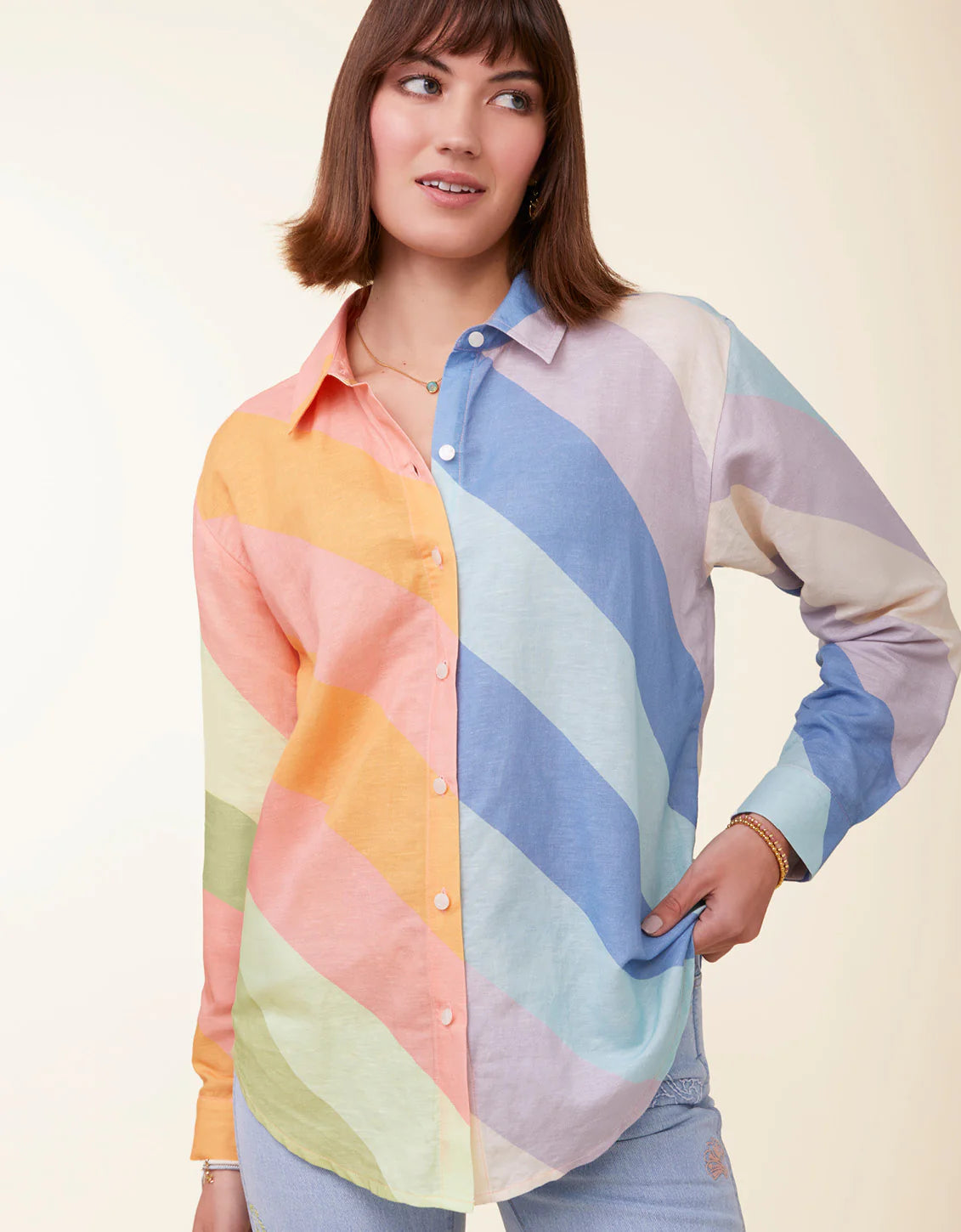 Spartina | Aida Buttonfront Shirt Overboard Cabana Stripe