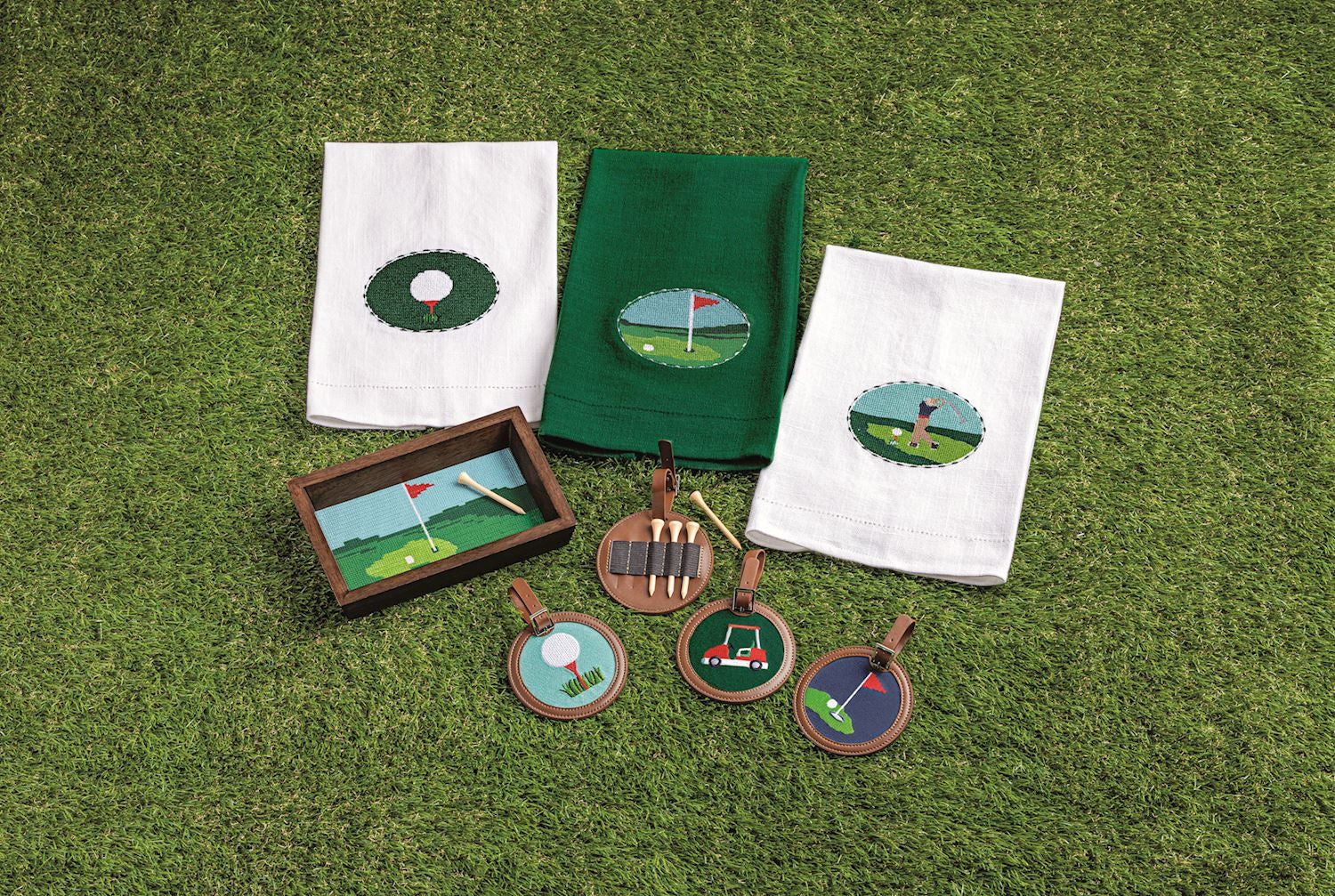 Assorted Needlepoint Golf Bag Tags