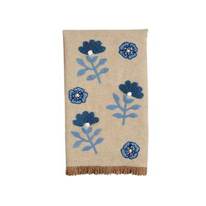 Mudpie | Flower Print Embossed Towel