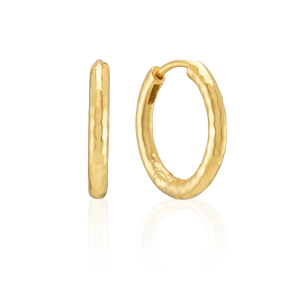 Berry Clover Hoop Earrings with Double Sided Charm - Blue Labradorite