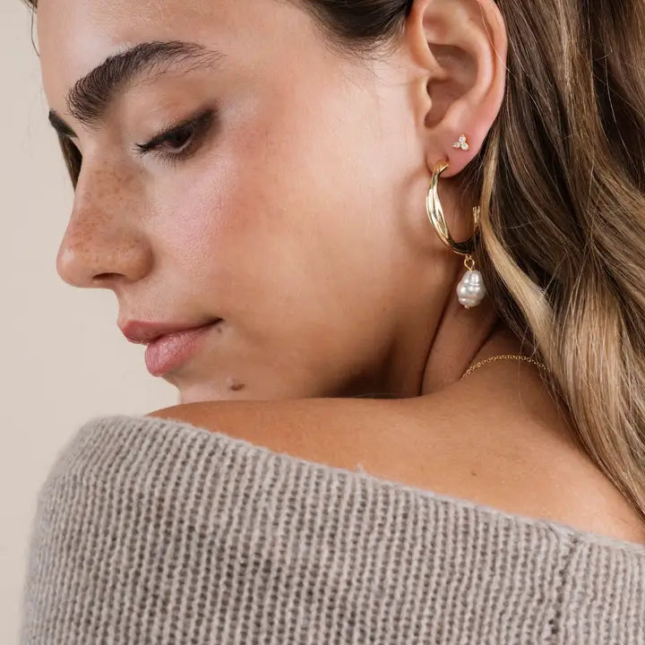 JaxKelly Trio Cluster Gold Earrings