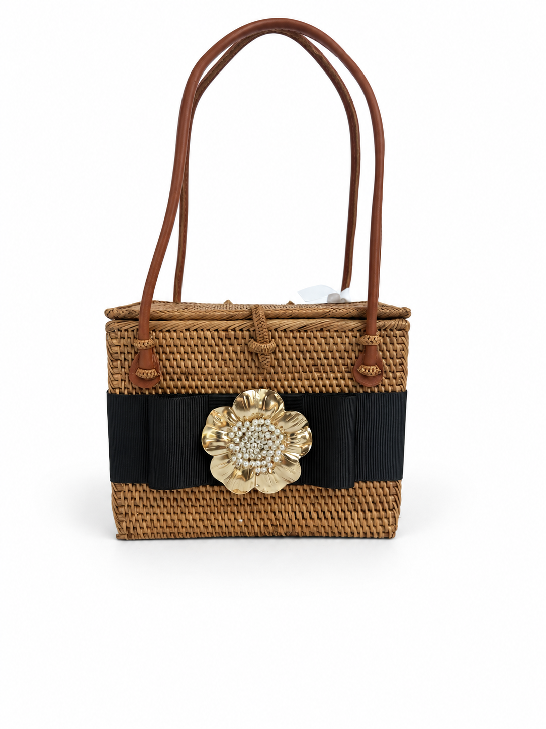 Emory Basket Bag with Lid - Black Velvet Loop