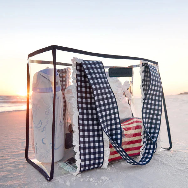 Case-Mate Clear Navy Gingham Jelly Tote