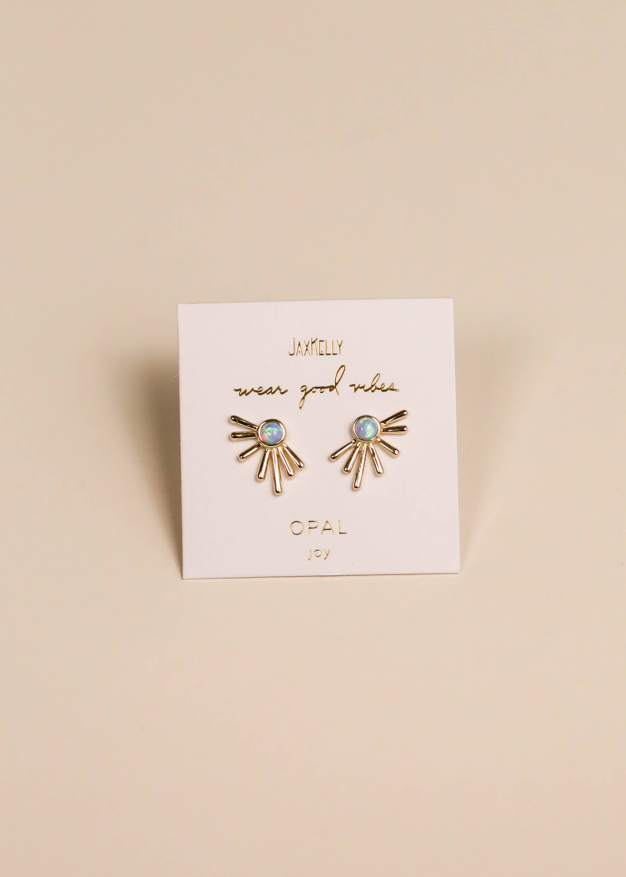 Sun Ray - Fire Opal - Gold Earrings