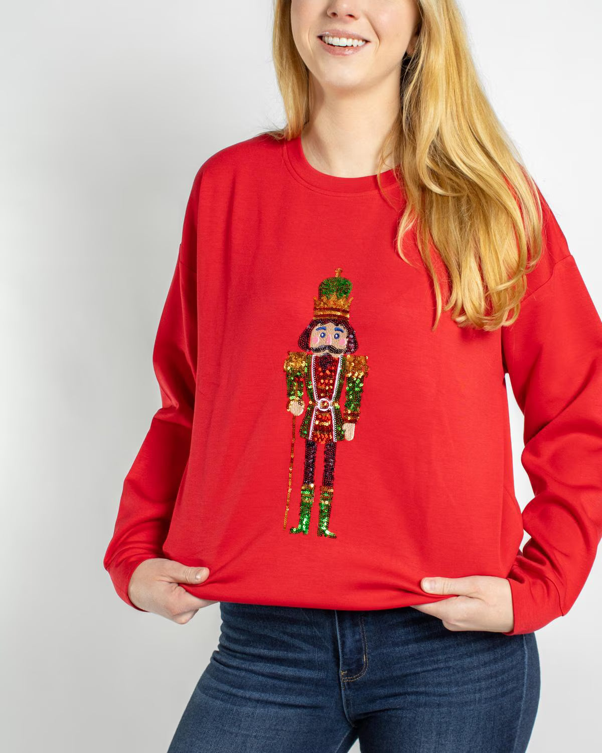 Merry Nutcracker Sequin Sweatshirt