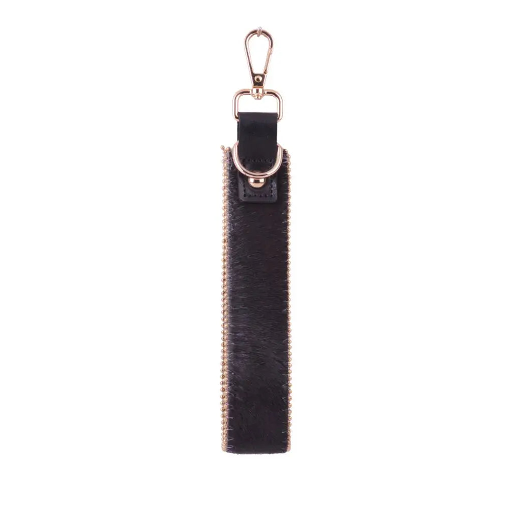 Zipper Lined Calf Hair Key Chain/Wristlet