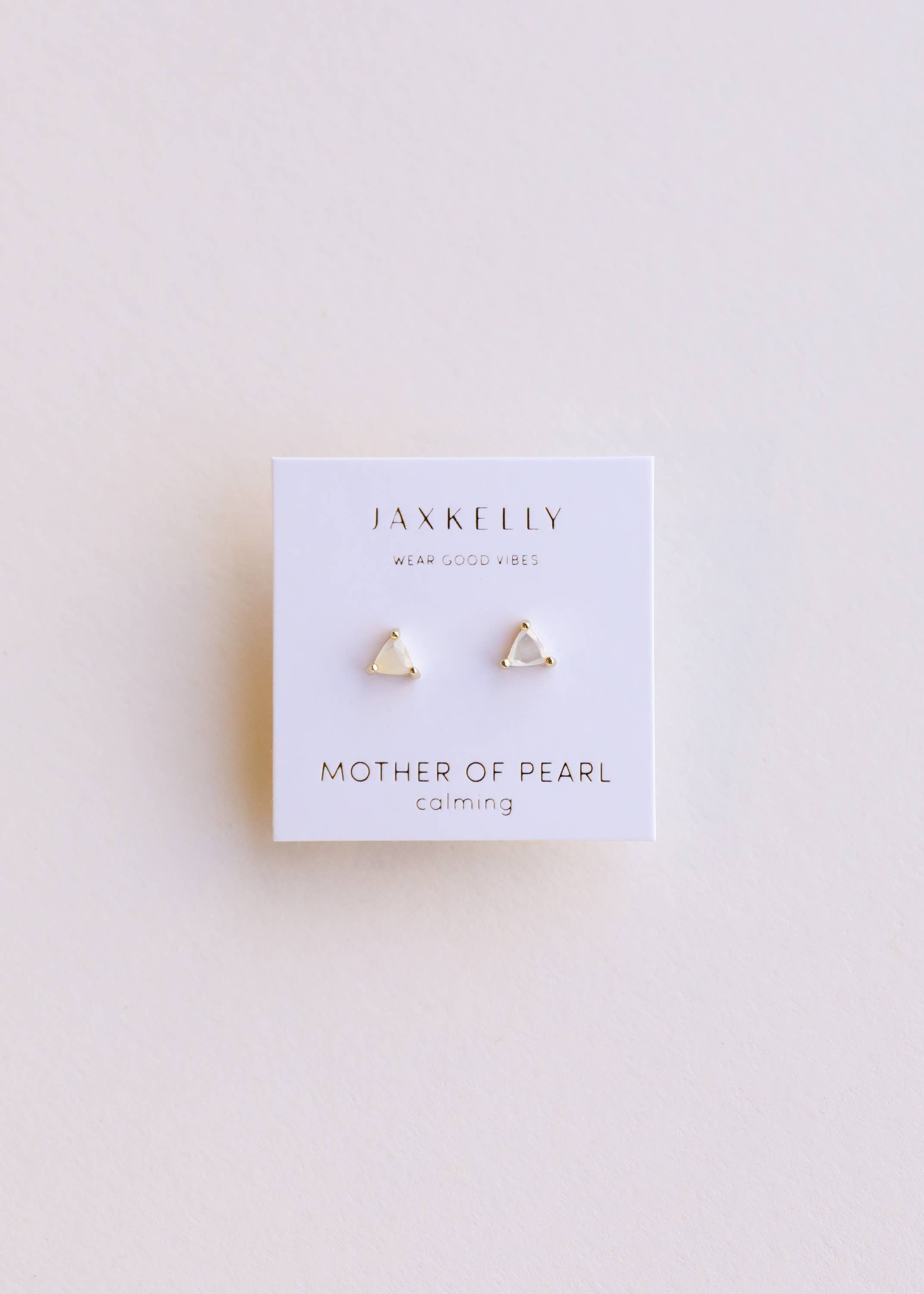 Mini Energy Gem - Mother of Pearl - Gold Earrings