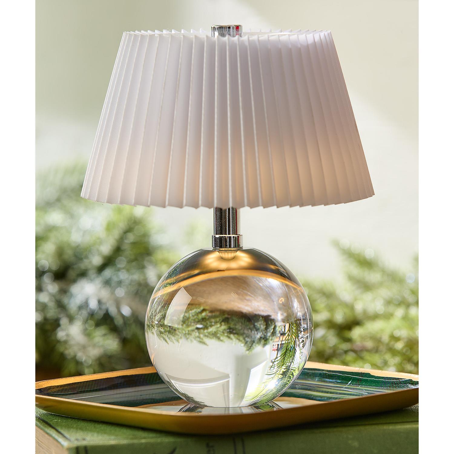 Crystal-Style Glass LED Portable Cordless Table Lamp