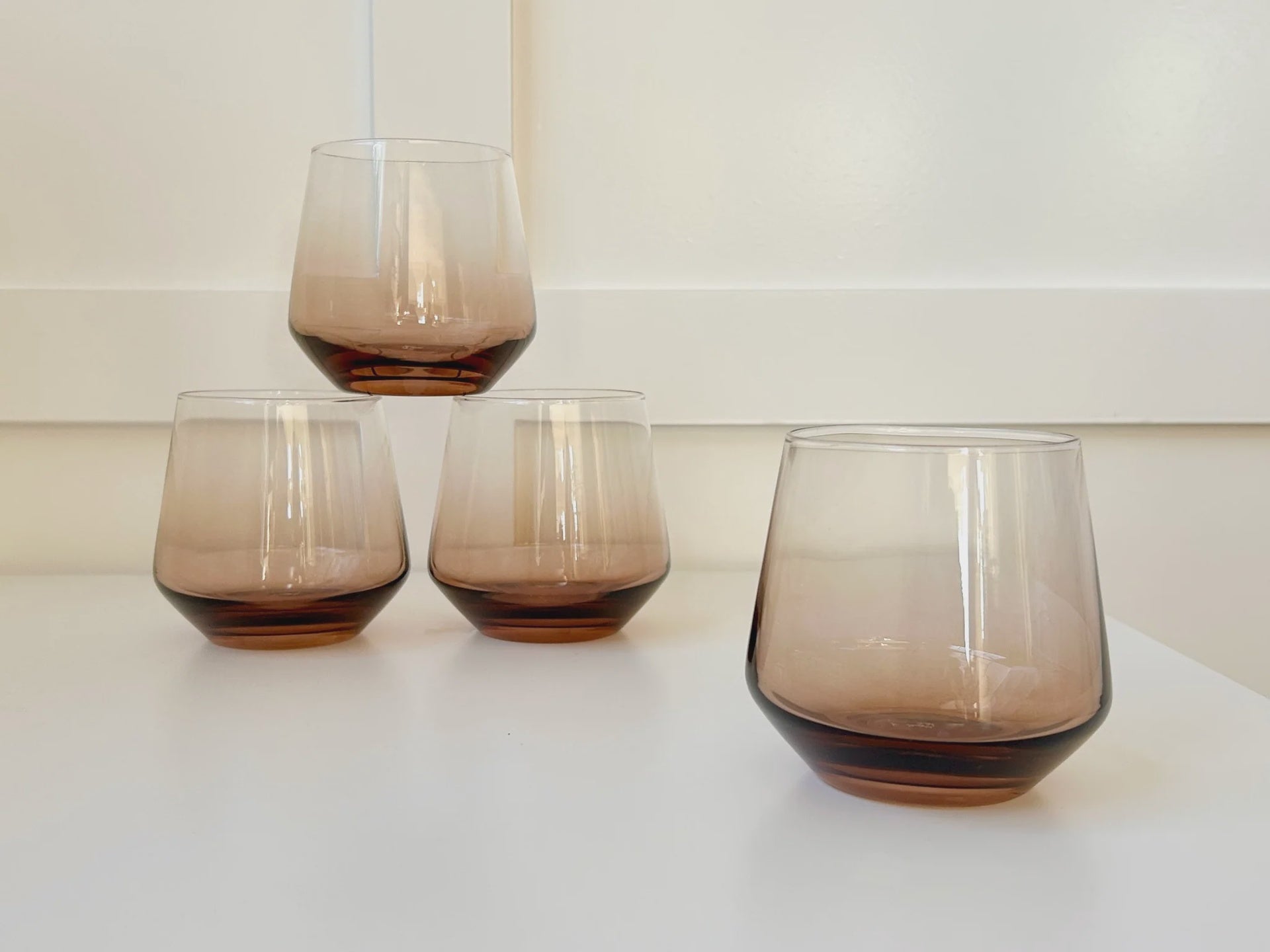 Byrdeen | Wood Handblown Cocktail Glass Set of 4