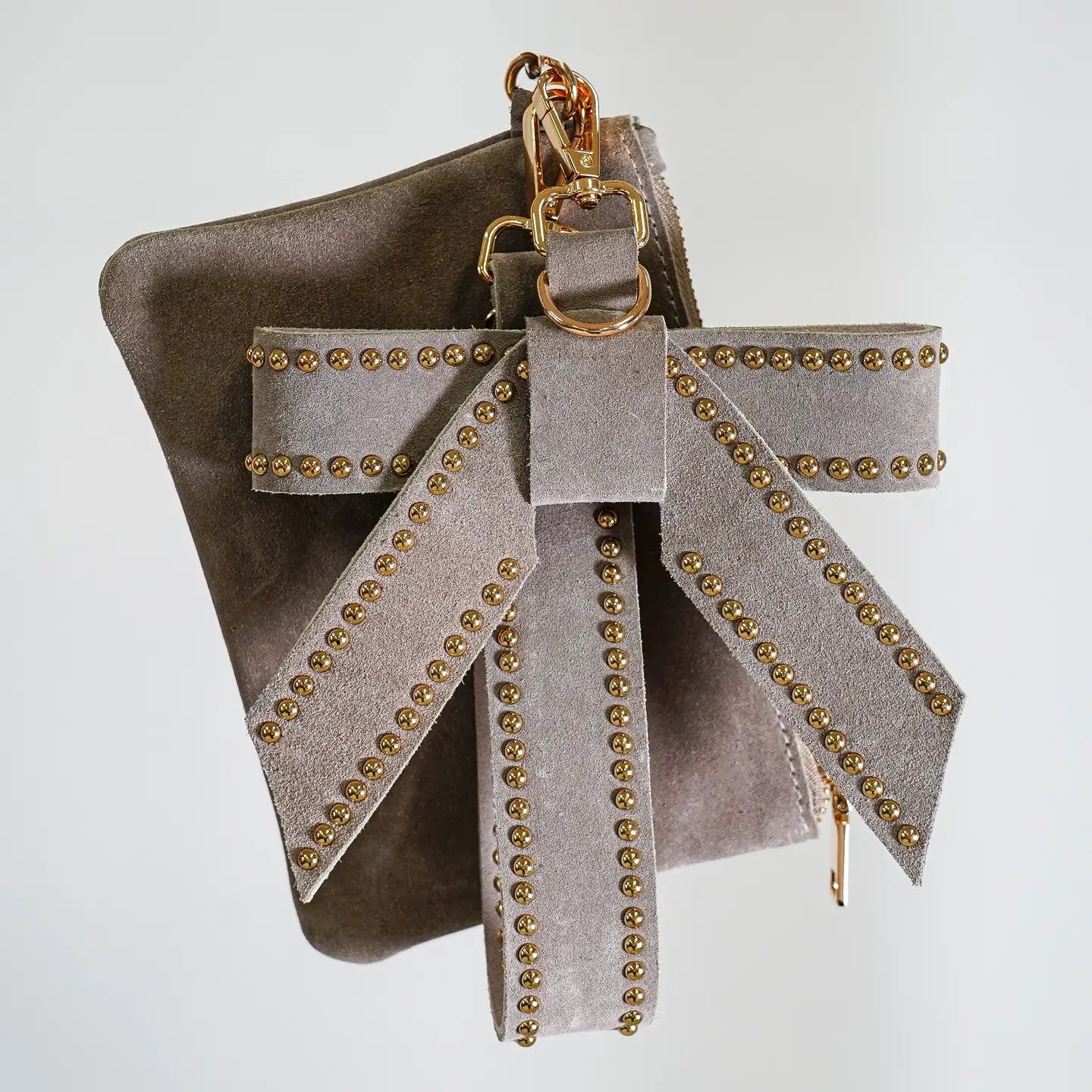Suede Wristlet with Bow