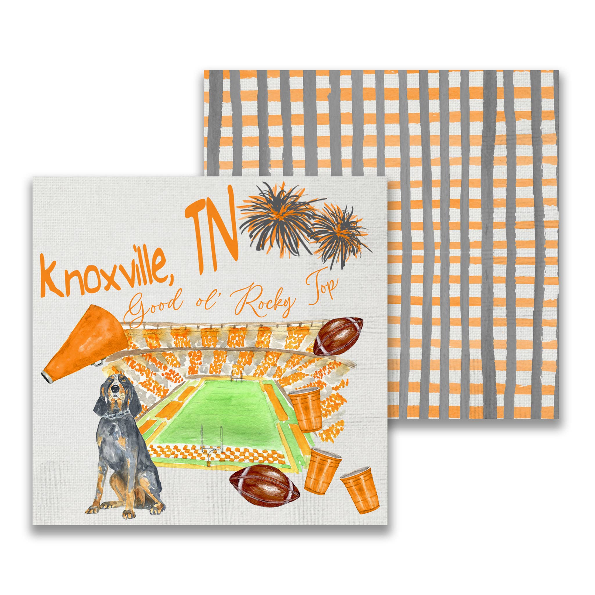 Tennessee Football Pattern Cocktail Napkin