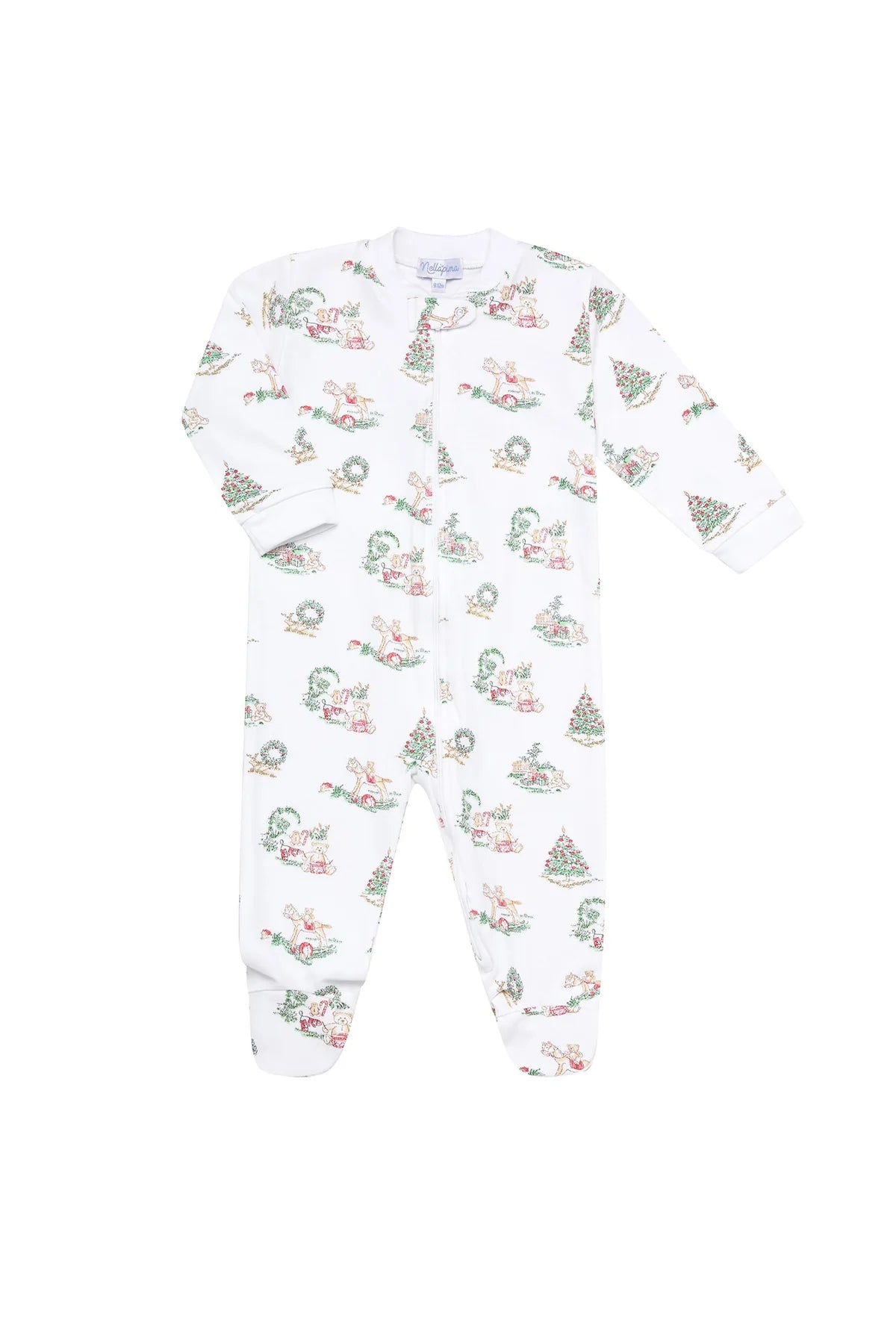 Nellapima | Christmas Toile Zipper Footie
