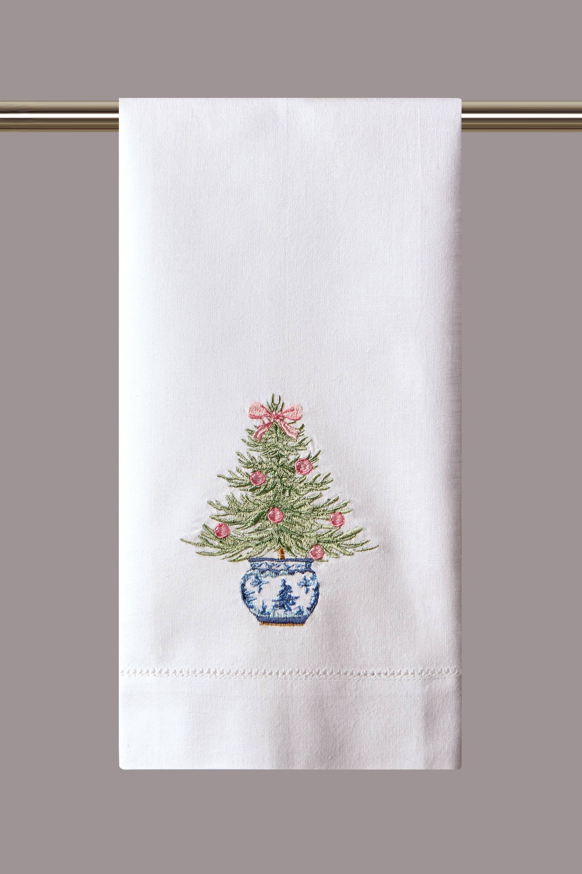Christmas Tree Emboridered Guest Towel