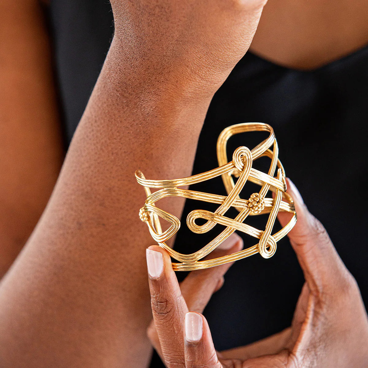 Monique Compass Cuff in Gold