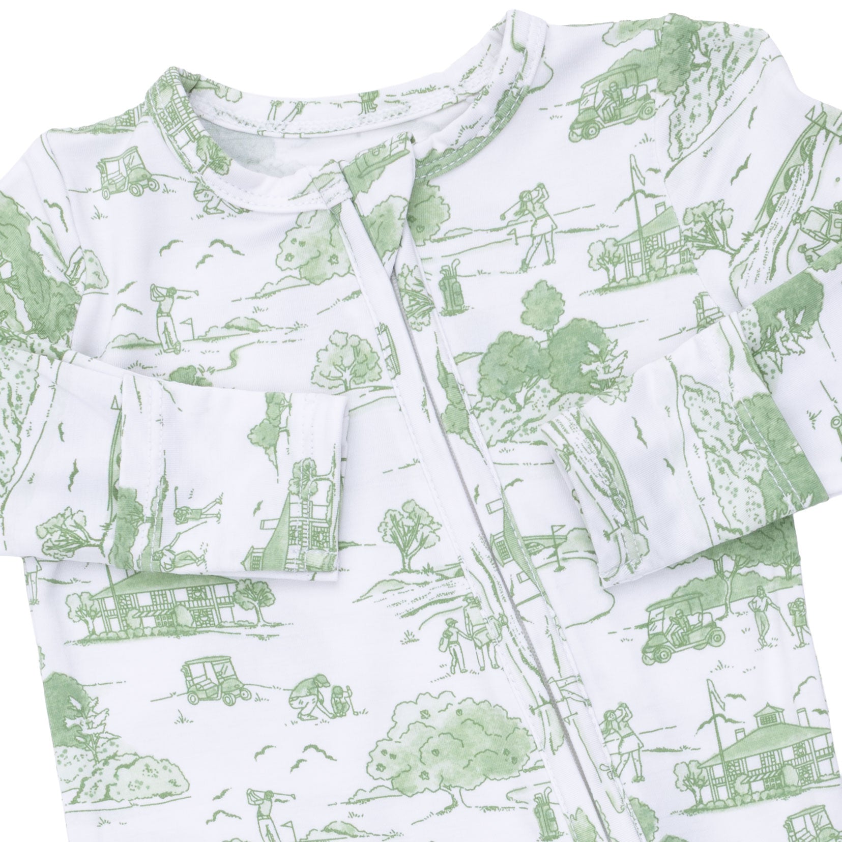 Golf Toile Green 2 Way Zipper Footie