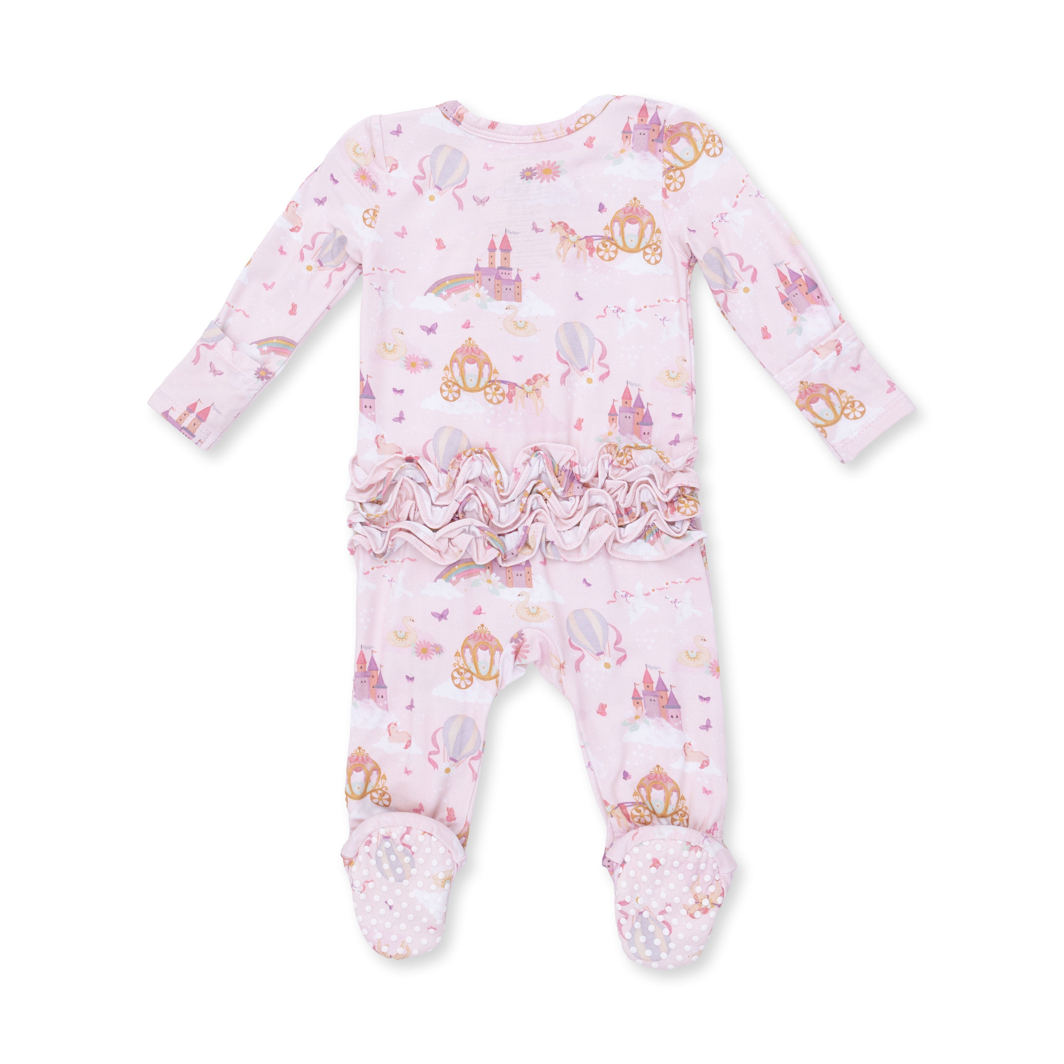 Angel Dear | Princess Unicorns and Castle 2 Way Ruffle Back Zipper Footie