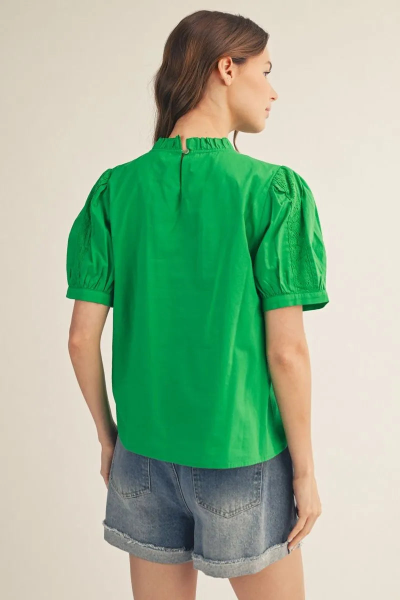 Gracie Lace Puff Sleeve Top