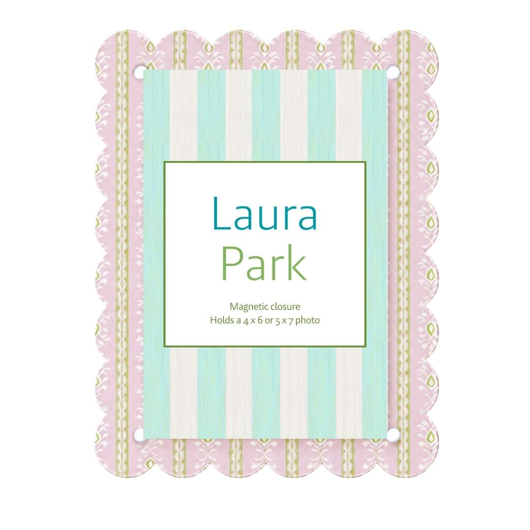 Rosemary Stripe Pink Scalloped Acrylic Picture Frame