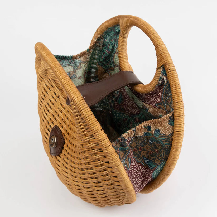 Rattan Round Handbag