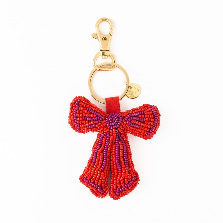 Ink + Alloy | Violet Beaded Bow Bag Charm
