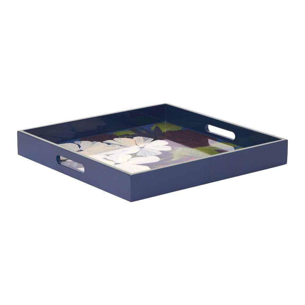 Flower Pine Square Lacquer Serving Tray