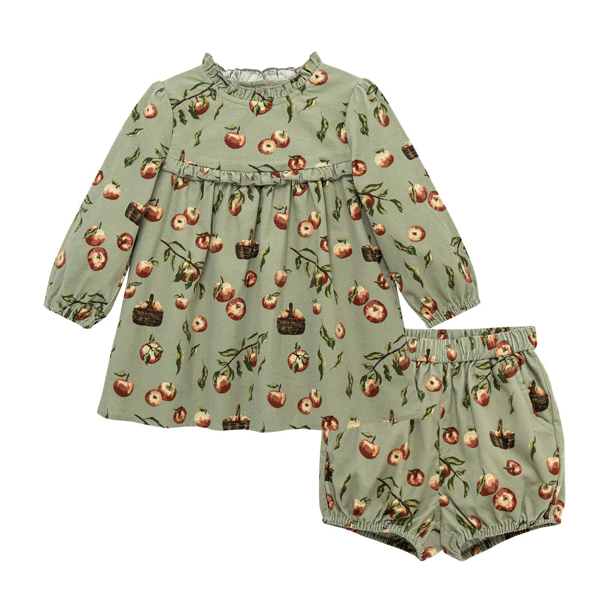 Milkbarn Apple Orchard Corduroy Dress & Bloomer