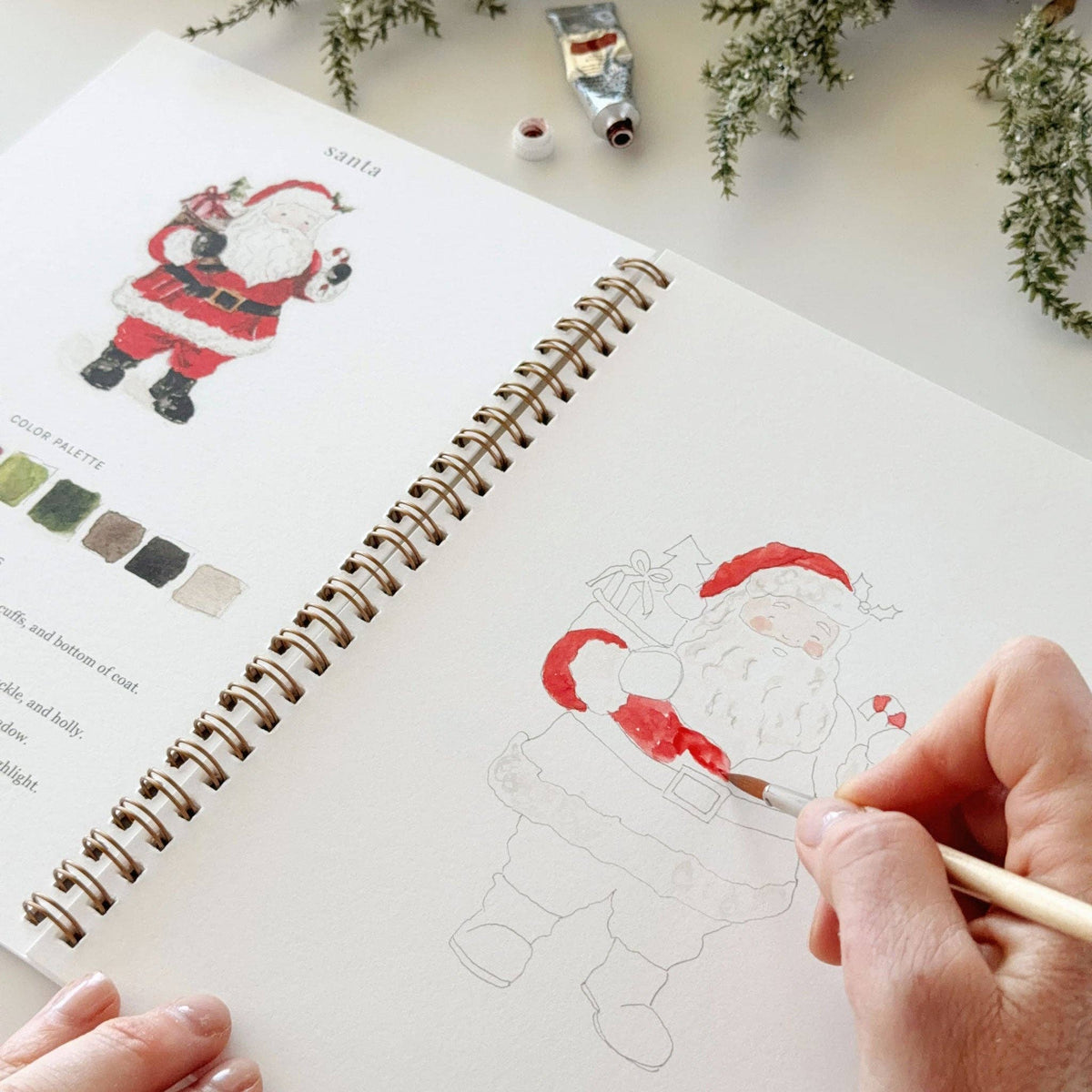 Classic Christmas Truck Watercolor Workbook