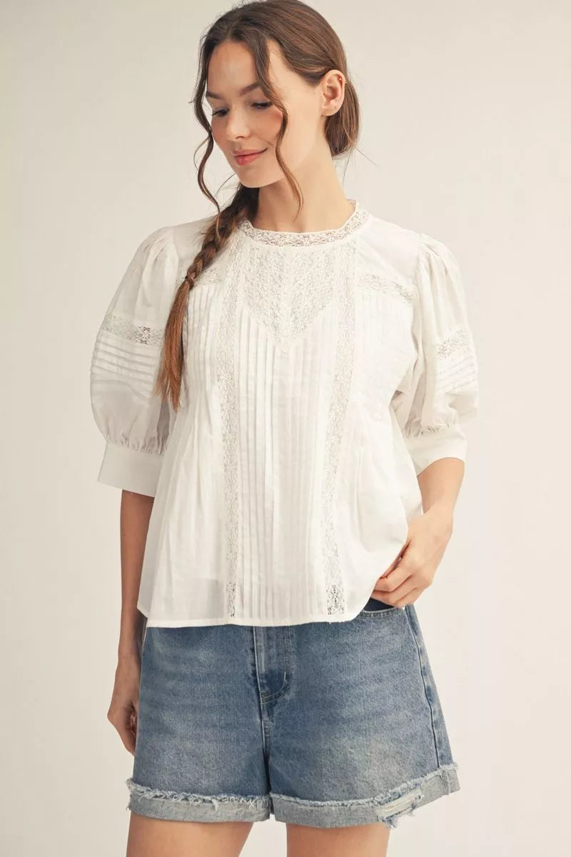 Macie Lace Puff Sleeve Top