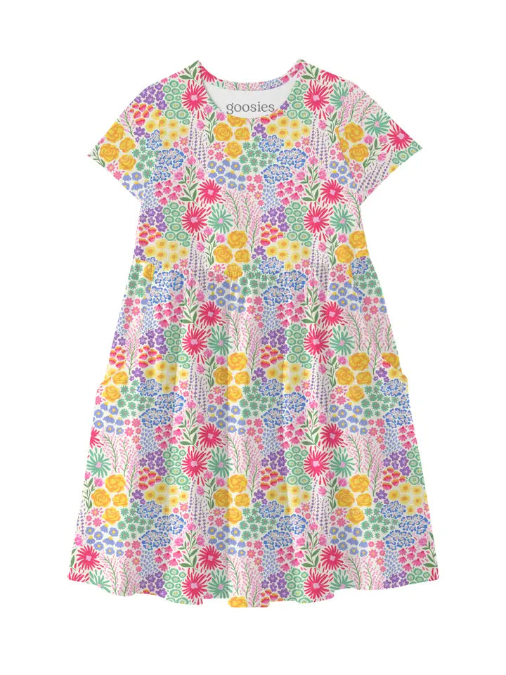 Goosies | Short Sleeve Pocket Dress - Flower Fields