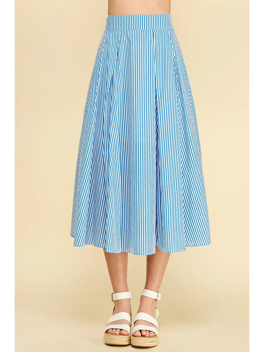 Jill Blue Striped Skirt
