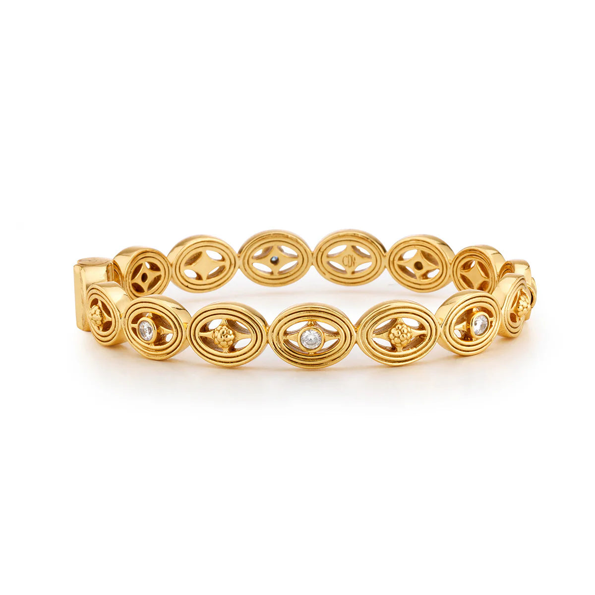 Capucine de Wulf| Monique Hinged Gold Bangle w/ CZ