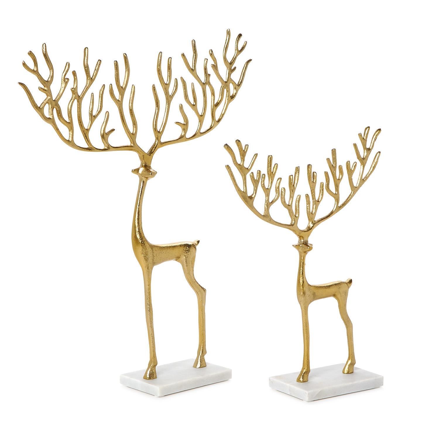 Twos Company | Golden Reindeer Scupture