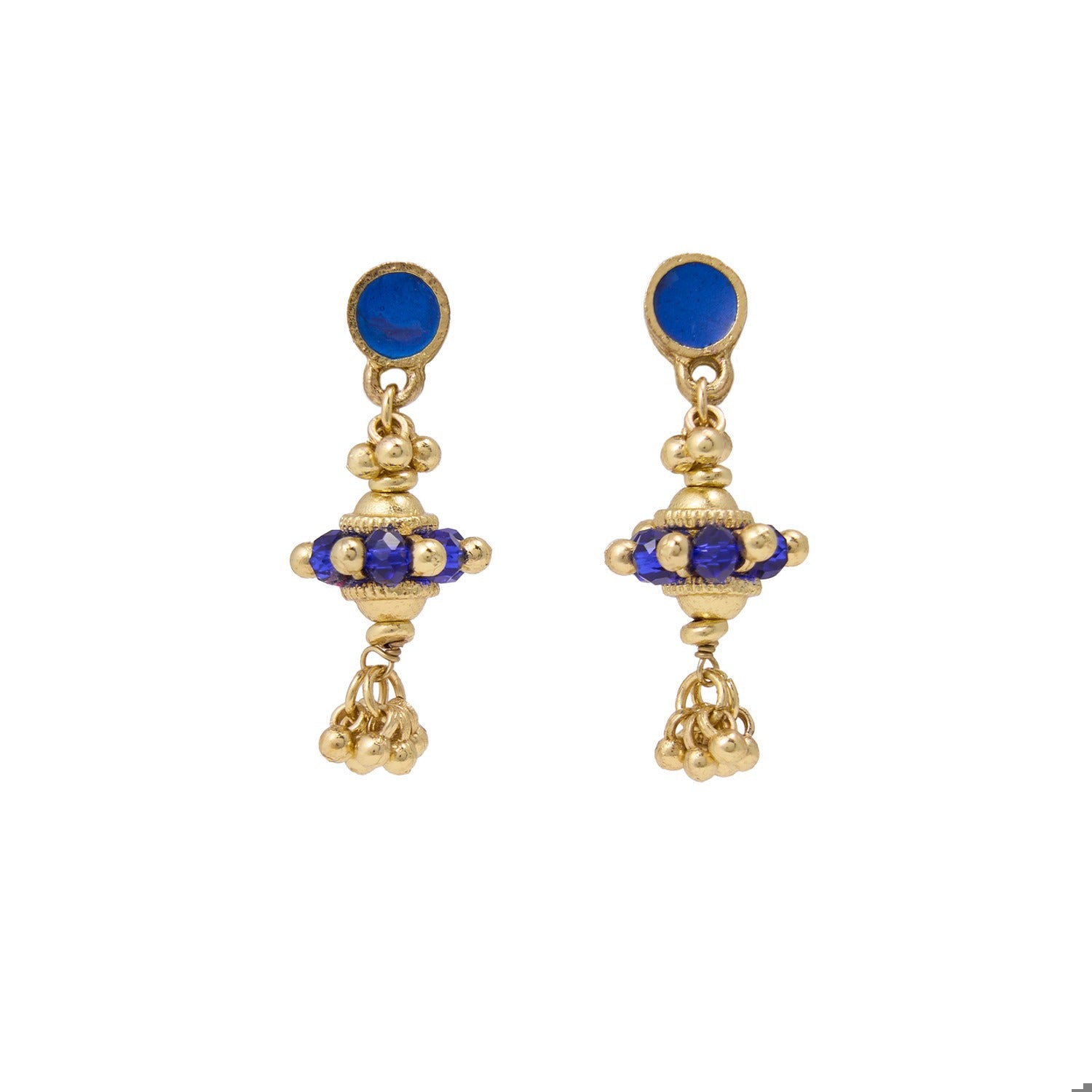 Jeannie Crystal and Enamel Earrings