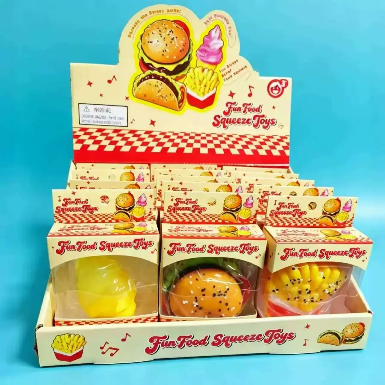 Realistic Burger and Fries Squishy Stress Relief Toy