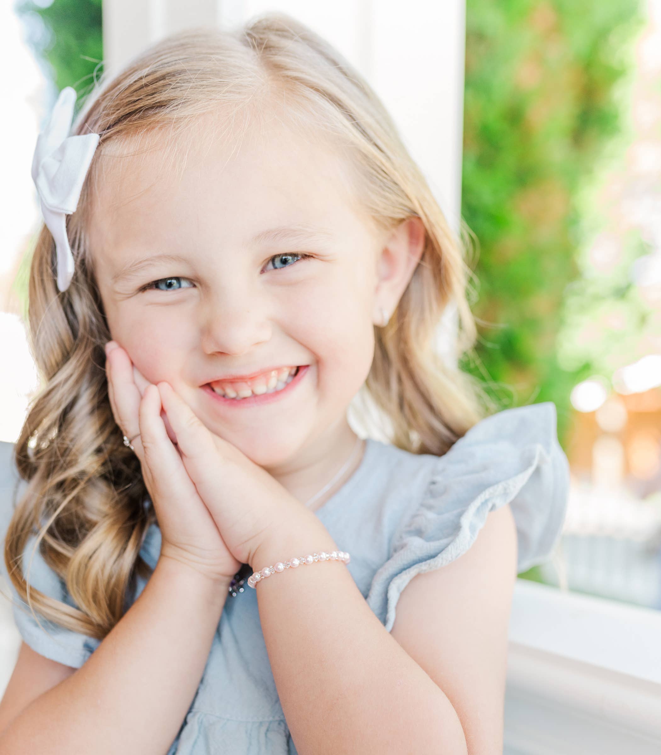 Sterling Silver Pink Pearl Cross Baby Bracelet Kids Jewelry