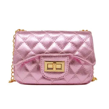 Metallic Classic Mini Purse Pink
