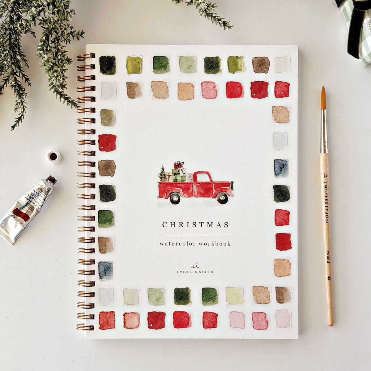 Classic Christmas Truck Watercolor Workbook