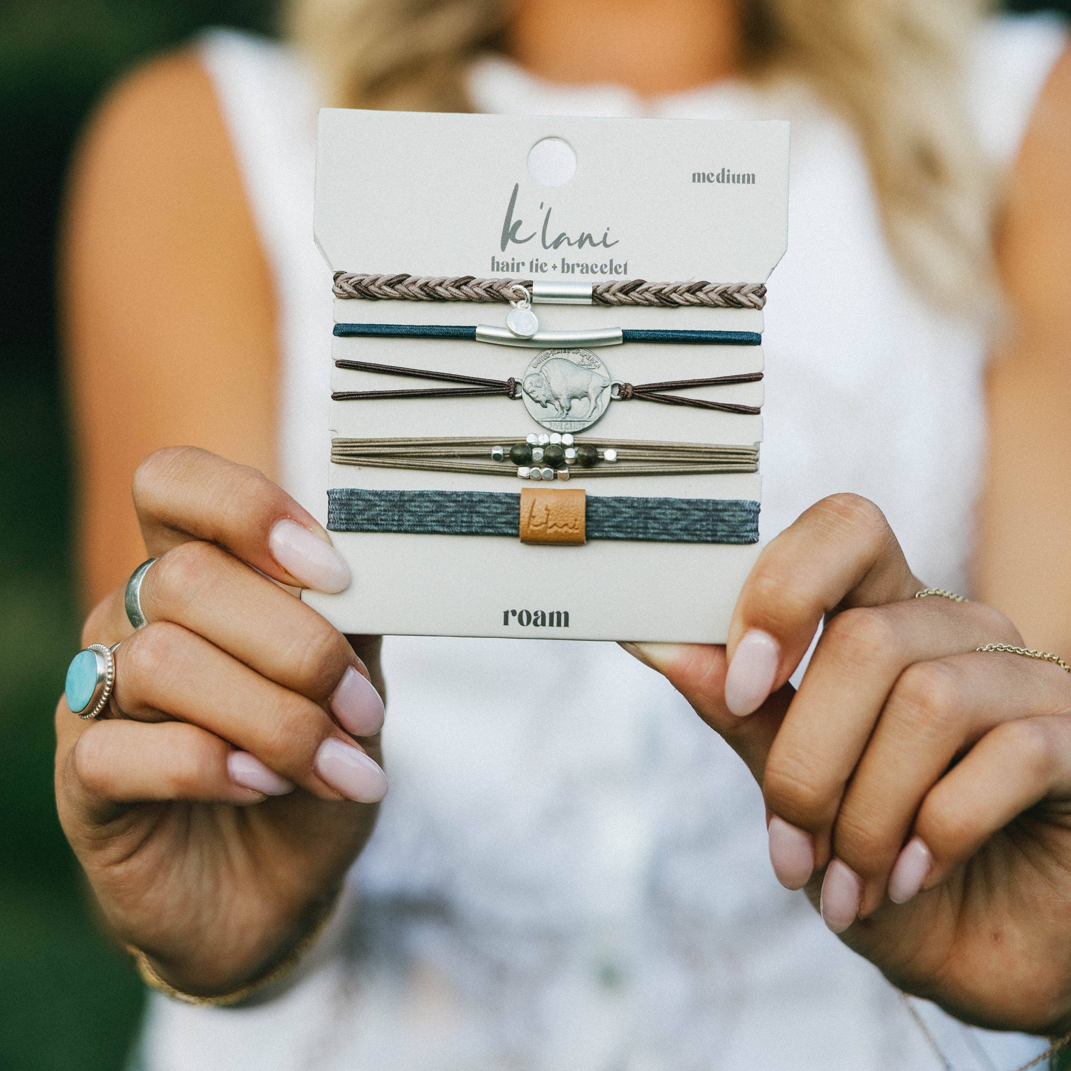 "Roam" Buffalo Charm Hair Tie Bracelets