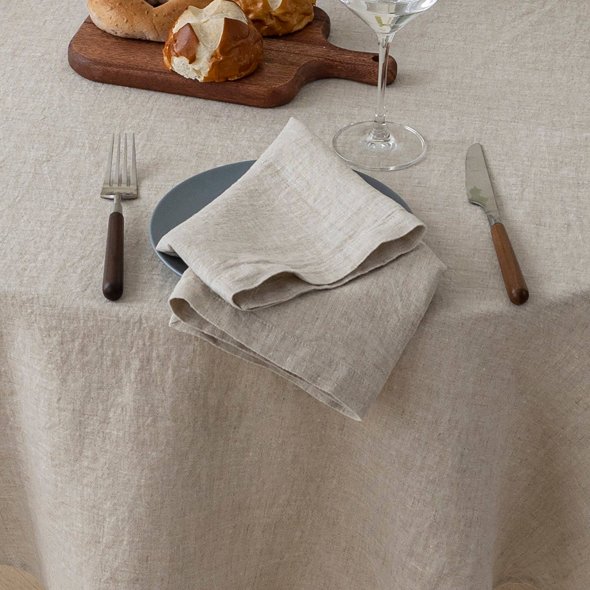 100% Linen Napkins (Set of 4) - 20'' x 20'' - Natural Linen