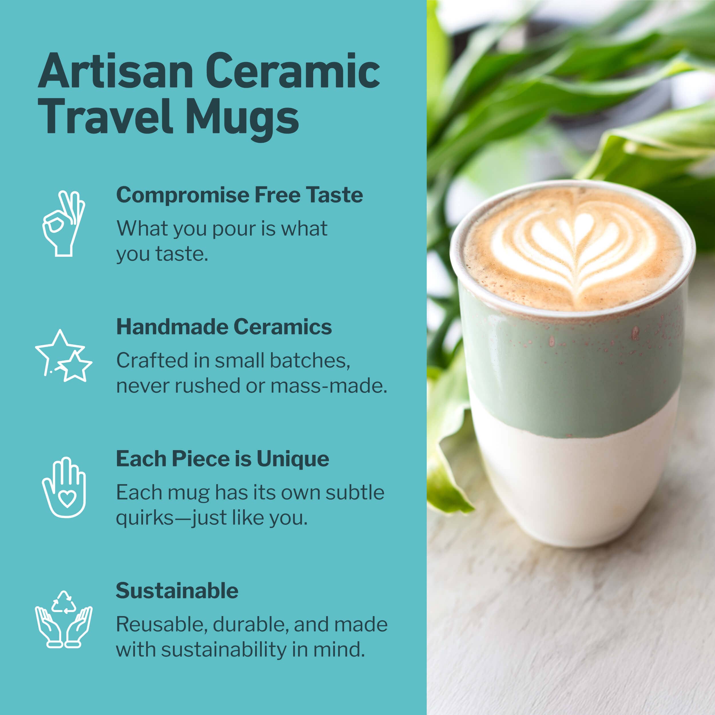 12oz Ceramic Mug with Sleeve and Lid