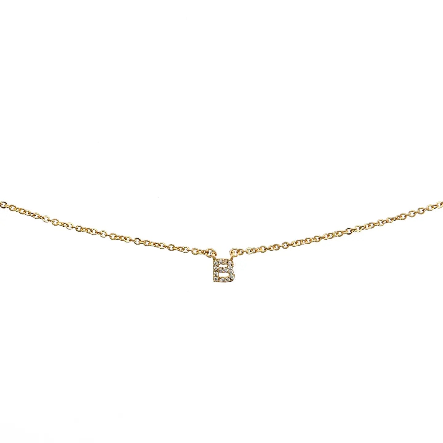 18K Shiny Gold Initial Necklace