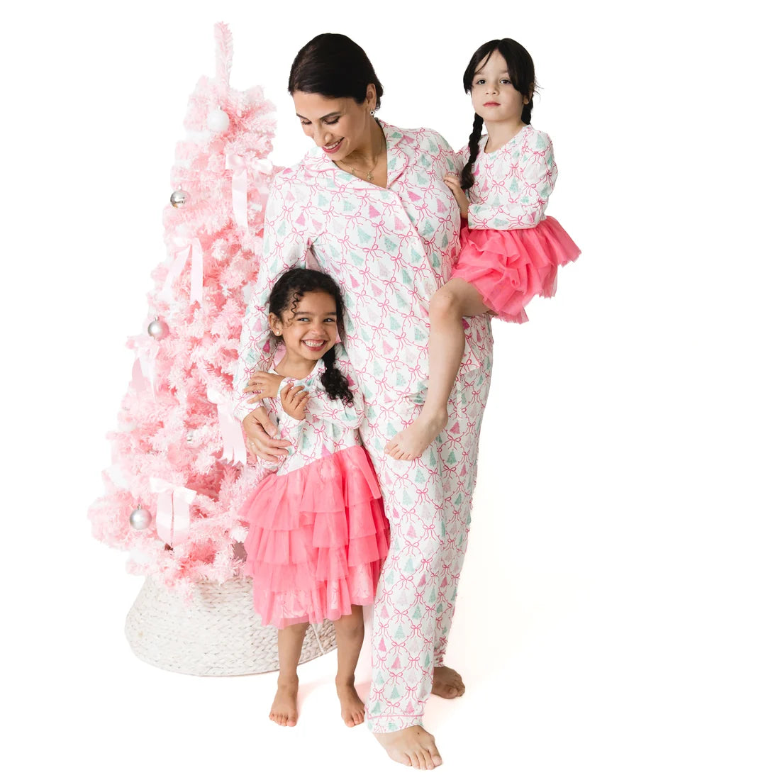 Bow Trellis Tree Long Sleeve Pajamas