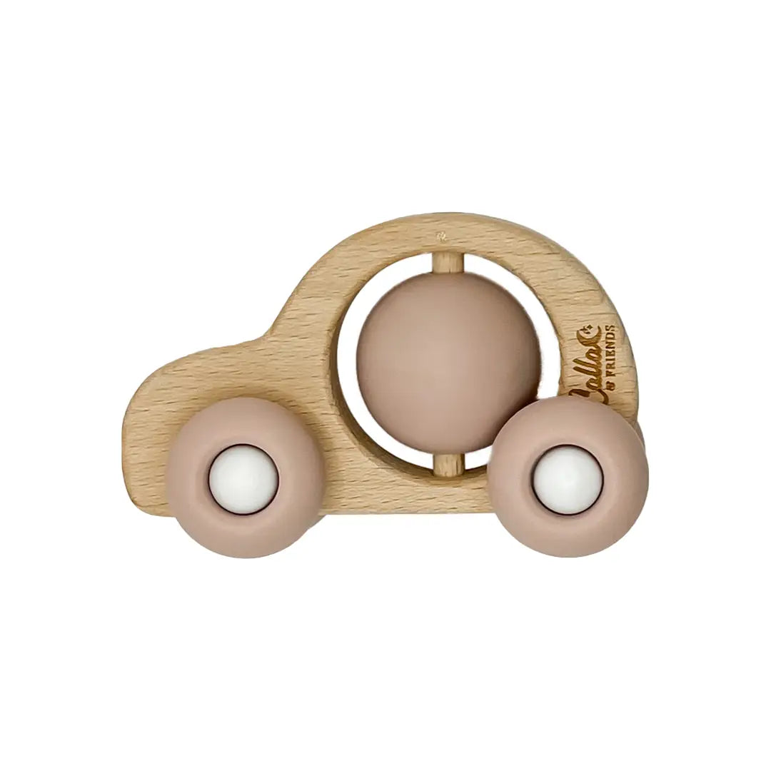 Rollin' Friends Silicone & Beechwood Teether Toy