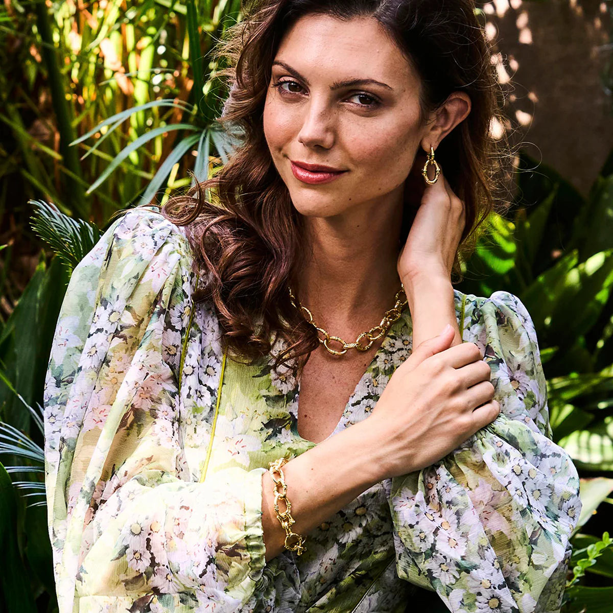 Bangkok Green Bamboo Link Bracelet, 7.25in