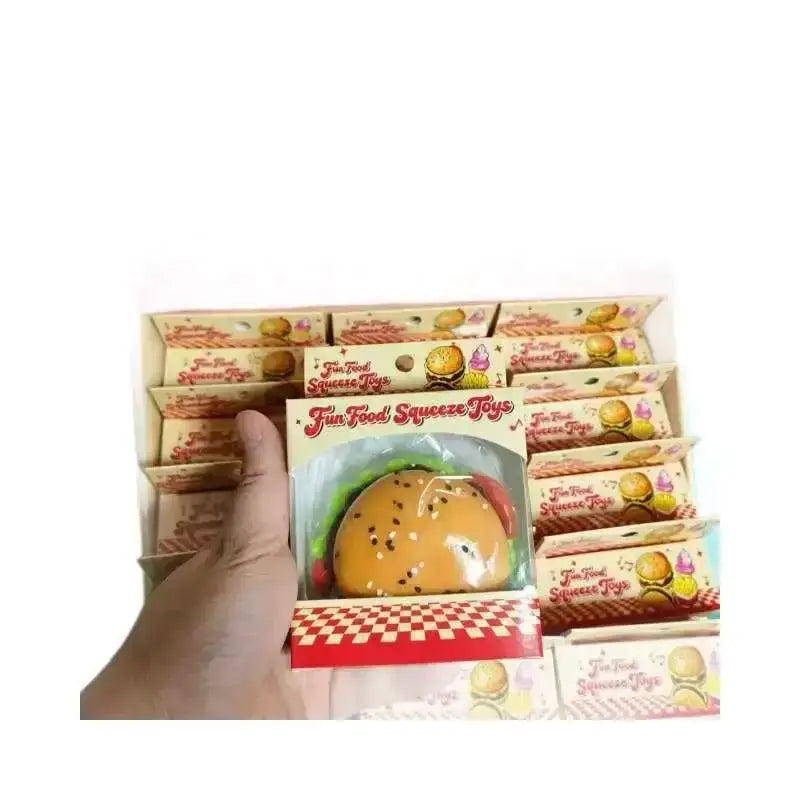 Realistic Burger and Fries Squishy Stress Relief Toy