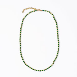 Maren Crystal Necklace With Alternating Brass Beads
