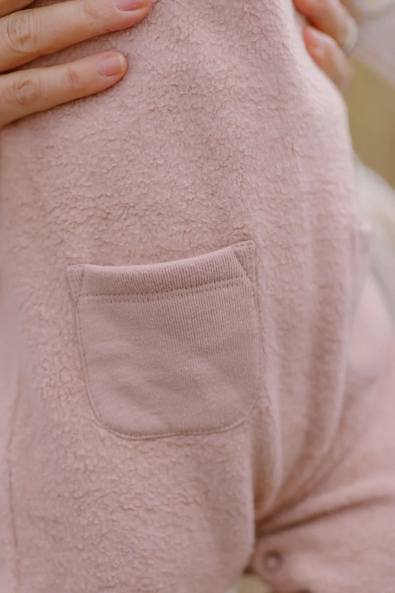 PEHR | Teddy Fleece Overall - Rose Pink