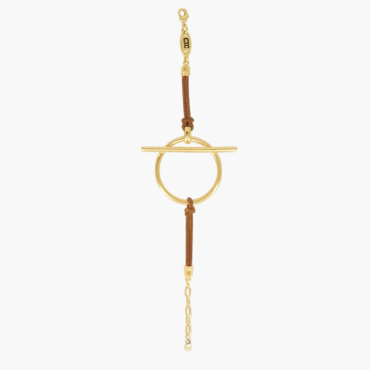 CXC | Leather & Gold Circle Bracelet