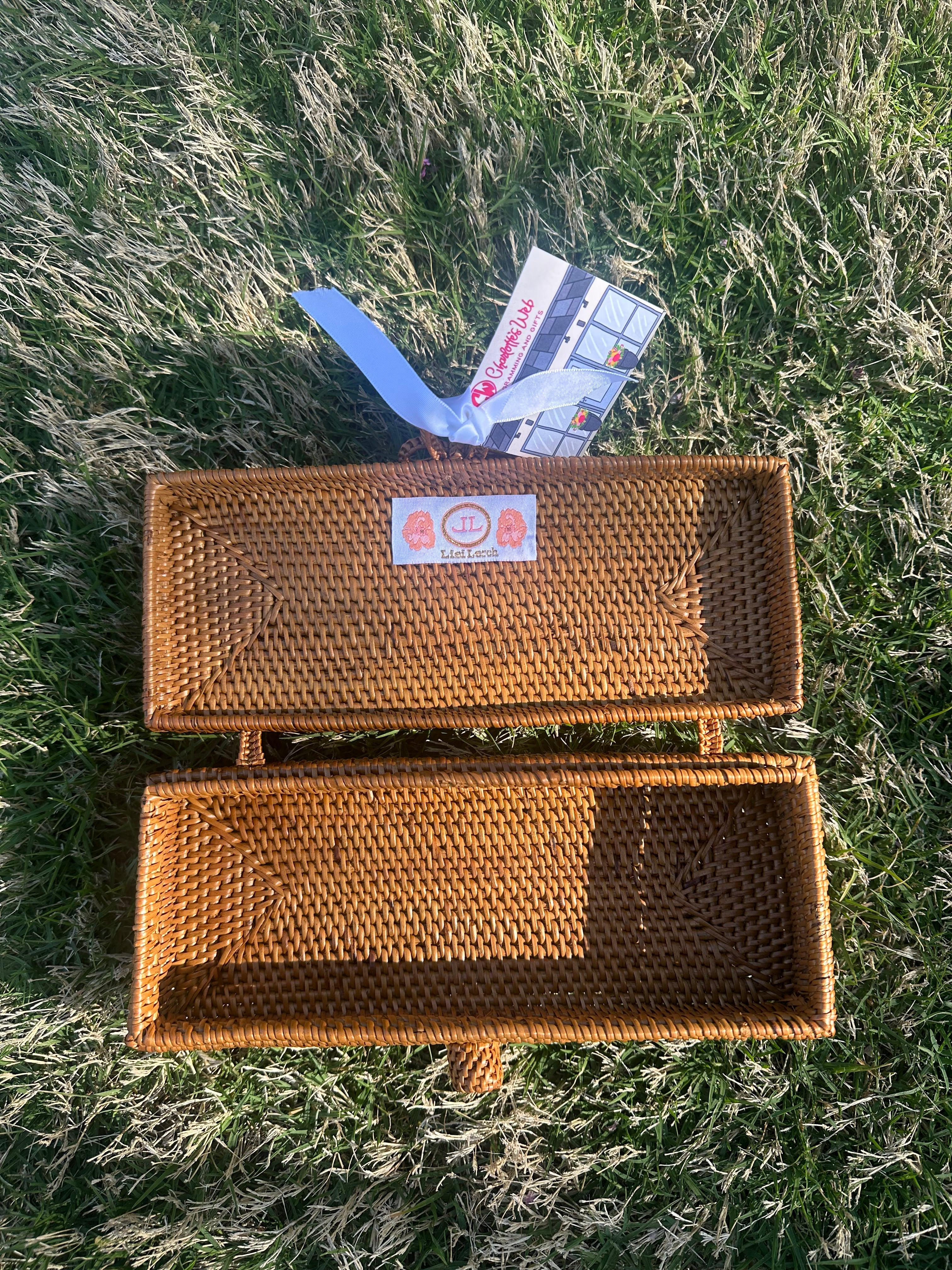 Colette Clutch - Red Flat Bow with Gold Elephant