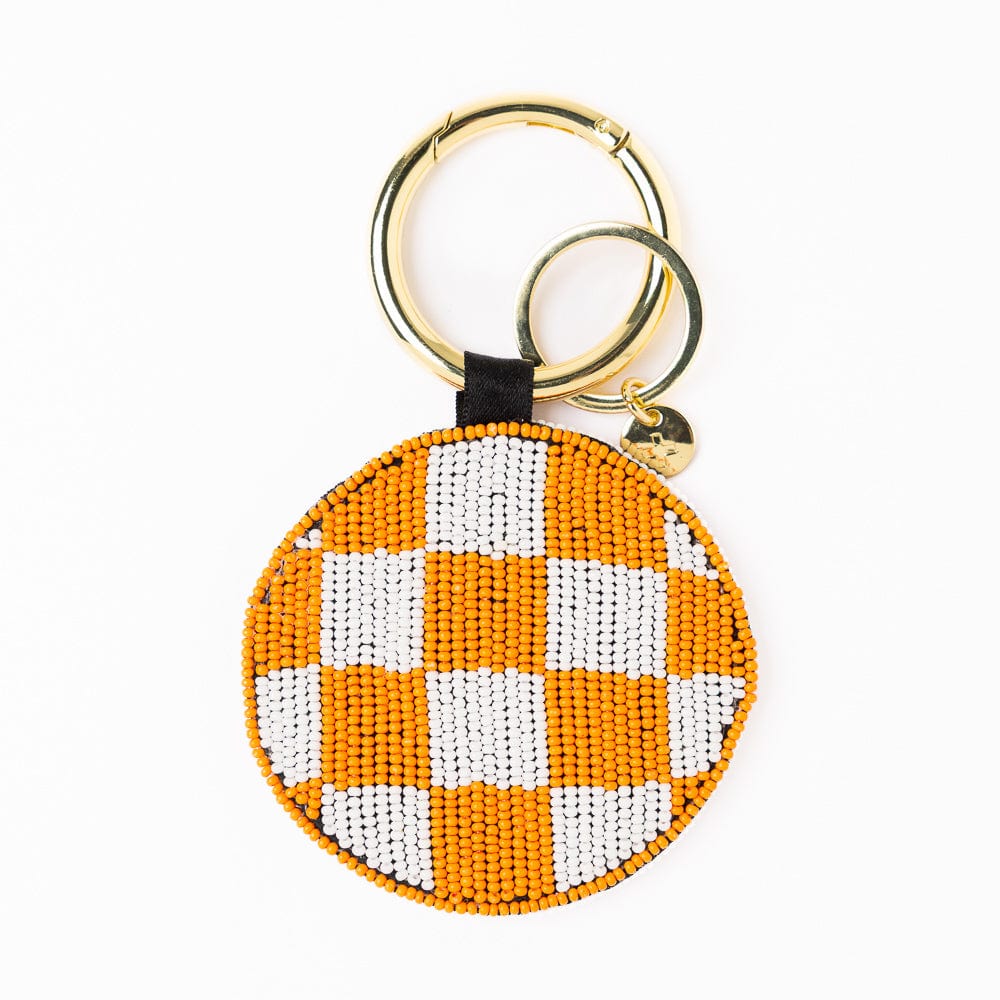 INK + ALLOY | Game Day Football Beaded Bag Charm Orange + White
